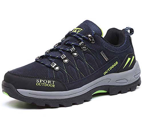 NEOKER Zapatos de Trekking y Senderismo para Hombre Mujer Deportes Exterior Boats Escalada Sneakers Azul 43