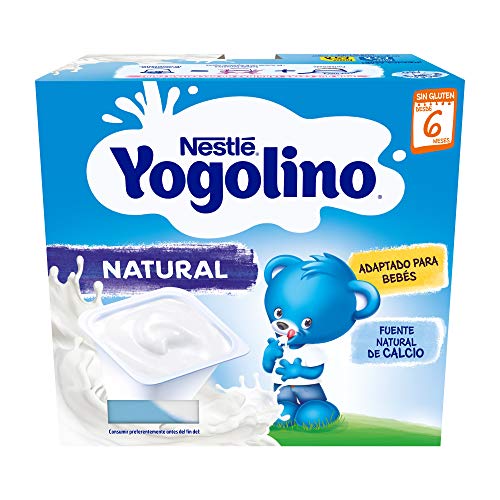 Nestlé, Yogolino Postre lácteo Natural para bebés a partir de 6 meses, Pack of 6 (4x100g)