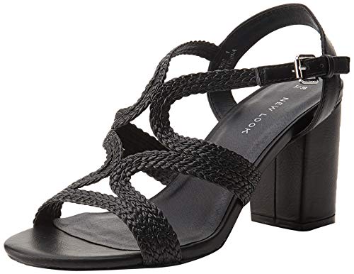 New Look Viv, Zapatos con Tacon y Correa de Tobillo para Mujer, Negro (Black 1), 36 EU