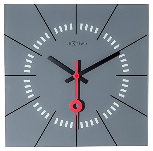 Nextime Stazione Reloj de Pared, Gris, 35 x 3.3 x 35 cm