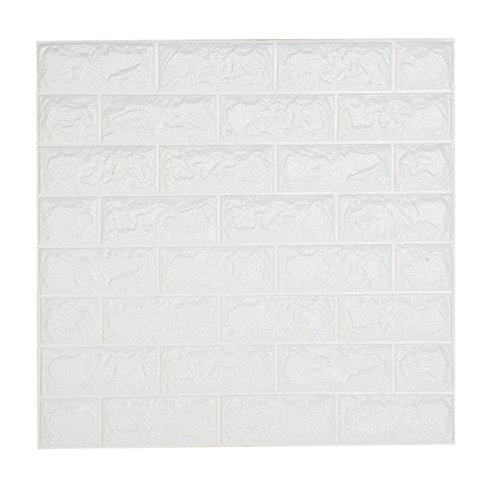 NHsunray 3D Ladrillo Pegatina Pared Autoadhesivo Panel Pared Impermeable, 3D DIY Wall Stickers Moderno Decoración para Cuarto de Baño, Sala de Estar y Cocina, 60x60cm (20 pcs)