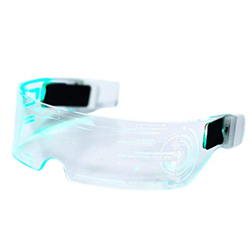 OOTD LED Colorful Luminous Glasses, Acrylic Full Frame Electronic Components Light Up Visor Eyeglasses Novelty Futuristic Technology Glowing Eyewear For Halloween Christmas Parties