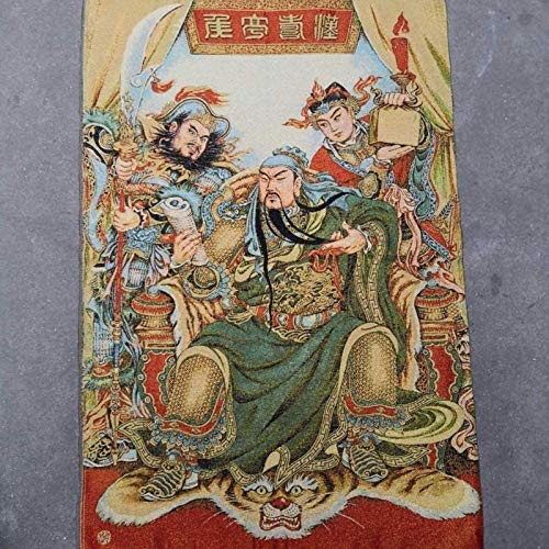 Pinturas de la pared de la pared del desplazamiento chino Feng Shui Tíbetano sin marca China Antigua seda del Tíbet como pintura colgante Fengshui Guan Gong 60x90m Pintura de desplazamiento de pared m