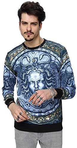 Pizoff Sudaderas unisex Hip Hop con impresión digital 3D patrón 3D Helios Medusa escultura del renacimiento italiano 25250004X50+XXL