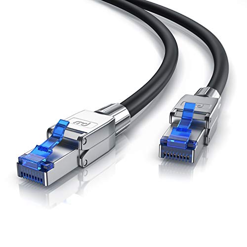 Primewire - 0,5m Cable de Red Cat.8 40 Gbit/s - S FTP PIMF - Conectores RJ45 modulares - Switch Router Modem Access Point - Cable Ethernet LAN Fibra óptica