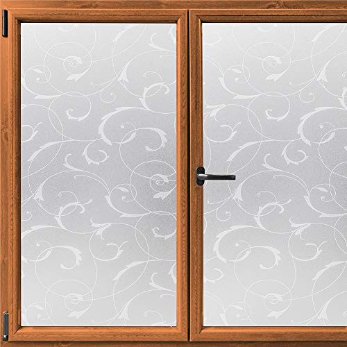 rabbitgoo Vinilo Pegatina de Ventanas Adhesiva Pegatina Privacidad Efecto 3D Decorativa para Cristal Pelicula Decorativa Electrostática para Ventana 90x200CM