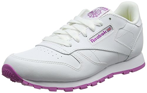 Reebok Classic Leather Bs8044, Zapatillas Unisex Adulto, (Lurex-White/Pink Frenzy), 36 EU