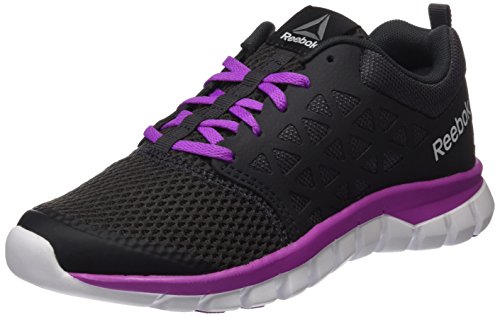 Reebok Sublite XT Cushion MT, Zapatillas de Running Mujer, Morado (Coal/Vicious Violet/White/Pewter), 36 EU