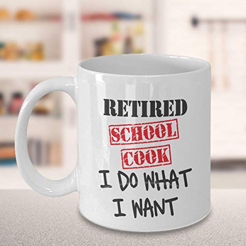 Regalo de jubilación para cocinero de la escuela, taza de café de chef jubilado, regalo de agradecimiento para recién jubilados, cocinero jubilado, cocinero de la escuela jubilado, chef de la escuela