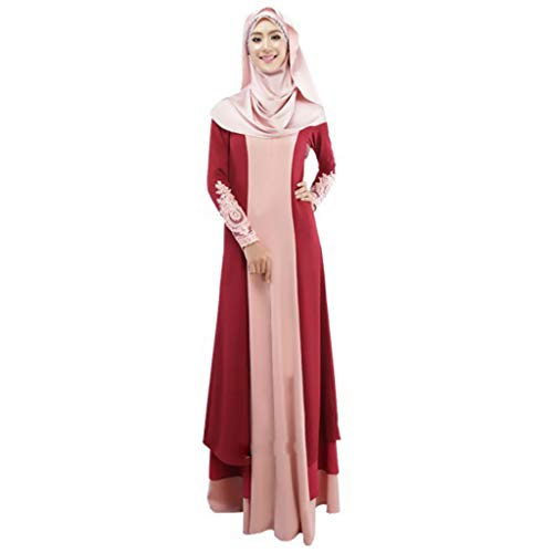 RISTHY Musulmana Vestidos Largos Suelta Color Empalme Musulmán Abaya Dubai Turquia de Invierno Maxi Vestido Islámica Árabe Kaftan Dubai para Las Mujeres Ropa Vestidos de Rayón