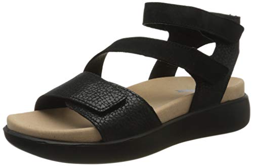 Romika Borneo 07, Sandalias de Talón Abierto Mujer, Negro (Schwarz 100), 37 EU