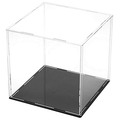 ROYCAR Vitrina de acrílico Transparente - Caja de encimera en Forma de Cubo Soporte Vertical Autoensamblaje Vitrina a Prueba de Polvo para Juguetes coleccionables (7,9 x 7,9 x 7,9 Pulgadas)