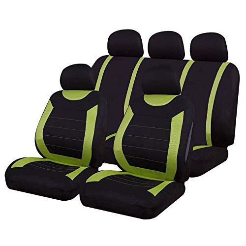 Sakura SS5294 Juego completo de fundas para asiento de coche, Verde