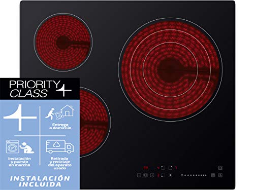 Sauber - Vitrocerámica SEV-01-3 zonas de cocción - Ancho: 60cm - INSTALACIÓN EN EL DOMICILIO INCLUIDA