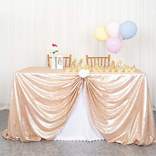 ShinyBeauty Mantel de Lentejuelas Manteles de Mesa de Boda Mantel de Lentejuelas Decoraciones de Fiesta Mantel de champán Brillante 50x72 Pulgadas T0316