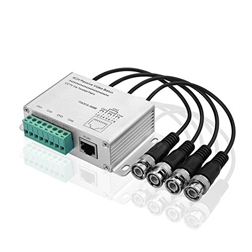 SIENOC Transductor de 4-ch pasivo Video balun HD BNC RJ45 utp convertidor de Cable para 720p / 1080p