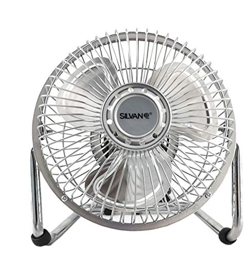 Silvan Ventilador Mesa Sobremesa y Suelo 6" 15cm para Escritorio de Ordenador Pc Portatil Tamaño Compacto 20W 220V Soporte Y ASPAS DE Metal 2 velocidades Ajustable - Alta Velocidad de Aire