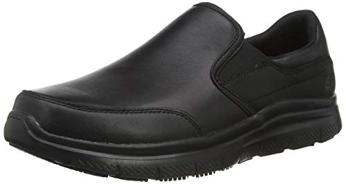 Skechers Flex Advantage Sr-Bronwood, Zapatillas sin Cordones Hombre, Negro (BLK Black Leather), 44 EU