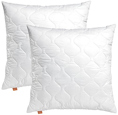 sleepling 191117 Conjunto de 2 Almohadas de Microfibra 80 x 80 cm, Blanco