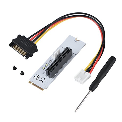 Socobeta PCI-E 4X Extender Riser Cable M.2 Key M to PCI-E Express Riser Card Adapter(Pizarra con Cable SATA)