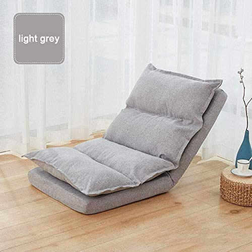 Stella Fella Compra meditación de la Planta Banco Silla Plegable Silla de salón Dormitorio balcón Ajuste de Juegos de Lectura Tumbona Sofá Lavable Bay Silla Ventana Gris Oscuro (Color : Gris Claro)