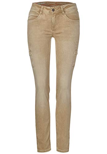 Street One 373378 Cargohose Style York Slim Fit Pantaln, Pure Sand Colour Denim, 31W x 30L para Mujer