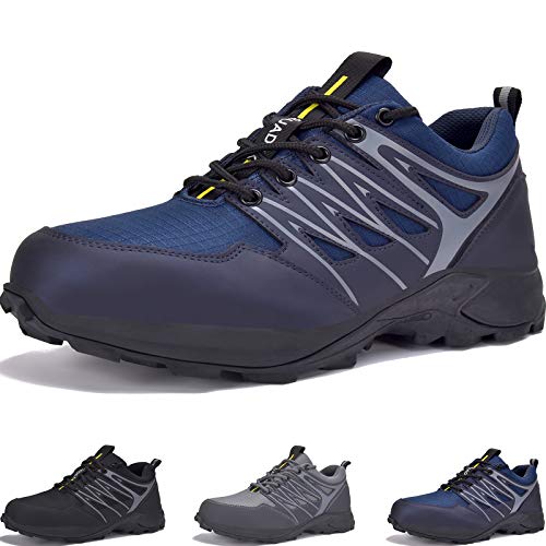 SUADEEX Zapatos de Seguridad Hombre, Zapatos de Trabajo Hombres Ligeros, Puntera de Acero Zapatos de Seguridad Azul 43 EU