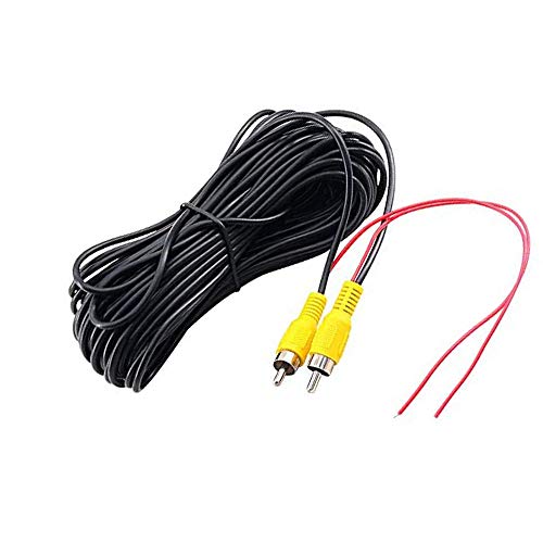 SUNSHINETEK RCA Video Cable, Car Reverse Rear View Parking Camera Video Cable with Detection Wire (10 Meters)