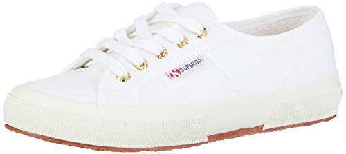 Superga 2750 Cotu Classic, Zapatillas Unisex Adulto, Blanco (White/Gold A15), 37.5 EU