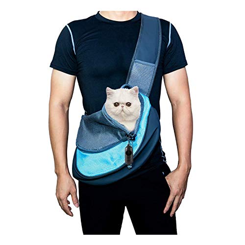 SwirlColor Bolso Perro, Bolso de Cabestrillo Transpirable Gatos Portador Exterior de Viaje para Mascotas Sin Manos de Menos de 5 kg, con Bolsa de Basura