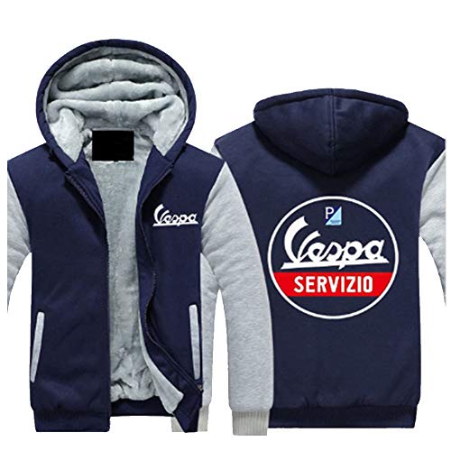 \t Servizio Vespa con Capucha De La Chaqueta del Puente Adolescente Ocasional De Invierno con Capucha Cremallera Larga Caliente Camiseta Unisex D-2XL