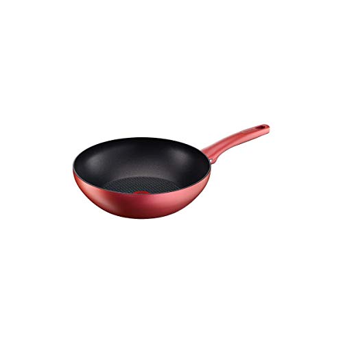 Tefal Character C6821902 Sartén para Wok de Aluminio, Color Rojo Sorpresa, 28 cm