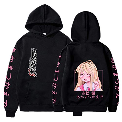 That's all Danganronpa V3: Killing Harmony Hoodie Kokichi Ouma Kaede Akamatsu Hoodies Black White Bear Pullover Hoodie Sudaderas con Capucha para Hombre Tops para Adultos Unisex (XXS-4XL)