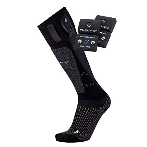 Therm-ic Powersocks Set Heat Uni + S-Pack 1400 Bluetooth, Heated Socks Unisex Adulto, Unisex Adulto, T45-9202-400, Negro, M:39-41