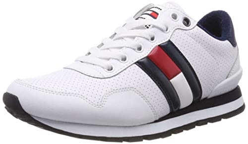 Tommy Hilfiger Lifestyle Tommy Jeans Sneaker, Zapatillas Hombre, Blanco (White 100), 43 EU