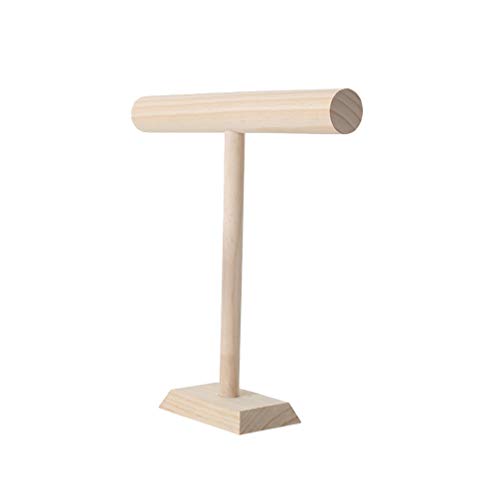 ToPBATHY - Organizador de joyas con soporte de madera en forma de T para tienda, vitrina en la casa (22 cm), ver imagen, 30 * 8 * 31 cm