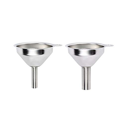 TOPFAY Embudo de Acero Inoxidable 2pcs para el Aceite Vino de Miel Vinagre Embudo de Filtro Embudo de Cocina Suministros Mini Hopper Embudo