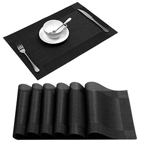 U'Artlines Conjunto de 6 manteles Individuales de Vinilo Antideslizante Resistente al Calor para la Mesa de Comedor de Cocina