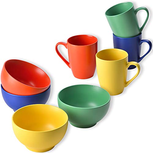 UNITED COLORS OF BENETTON. Set 8 piezas: 4pcs tazas 330ml y 4pcs bowls 650ml, loza (PK2226)