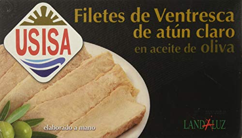 Usisa,Filetes de Ventresca de atún claro - 5 latas de 120gr.