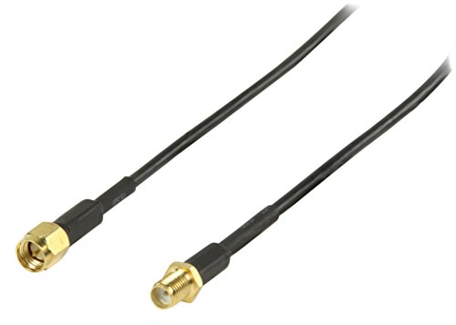 Valueline VGSP02010B20 - Cable coaxial (SMA, SMA, 2 m, Macho/Hembra, Negro, 50 Ω)