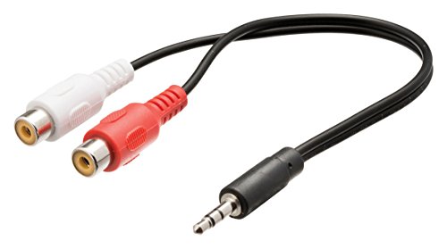 Valueline VLAP22250B02 adaptador de cable 3.5mm 2 x RCA Negro, Rojo, Blanco - Adaptador para cable (3.5mm, 2 x RCA, Macho/Hembra, 0,2 m, Negro, Rojo, Blanco)