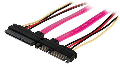 Valueline VLCP73125V05 Cable de SATA 0,5 m SATA 22-Pin Negro, Rosa - Cable SATA (0,5 m, SATA I, SATA 22-Pin, Male Connector/Female Connector, Negro, Rosa, 90 mm)
