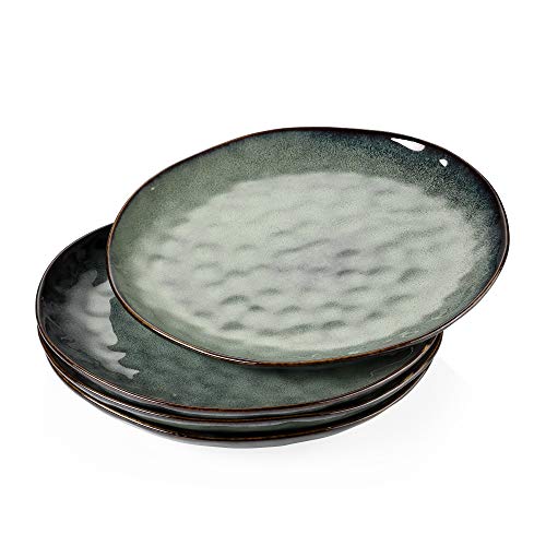 vancasso Serie Starry Vajilla de Gres 4 Piezas Platos Llanos 21cm para Postre Plato Color Verde