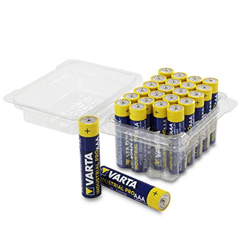 Varta - Pilas alcalinas AAA Micro alcalinas LR03, Fabricadas en Alemania, en práctica Caja de Pilas de Weis – More Power +, Caja de 24 Unidades