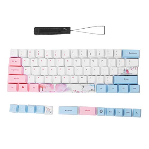 Vbestlife1 73 Uds Teclas de sublimación PBT DIY animación 73 Teclas de Tapa, Teclas de Estilo Anime teñidas de Cinco Caras universales para Teclado mecánico(Color de Estilo de Tres Vidas)