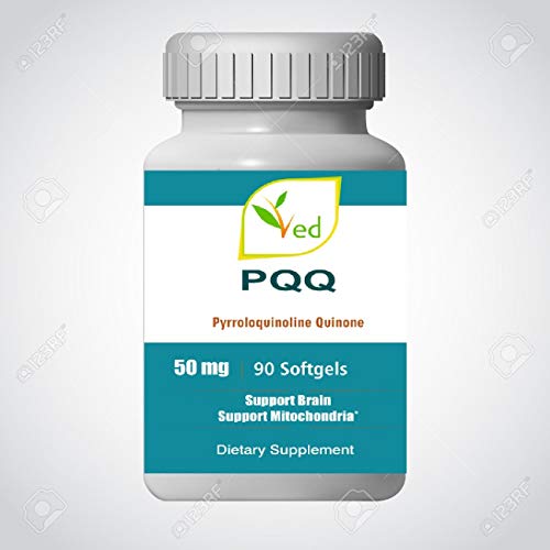 Ved PQQ (pirroloquinolina quinona) | Norma de calidad GMP | Antioxidante fuerte | apoyar el cerebro | 50 mg, 90 cápsulas blandas