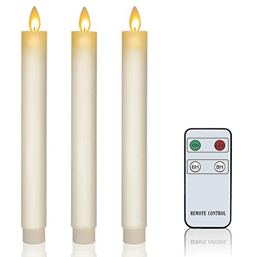 Velas sin llama, sin llama, 29 x 25 cm, funciona con pilas, LED Dripless Taper Candles Real Wax Decorative Cera Taper con control remoto