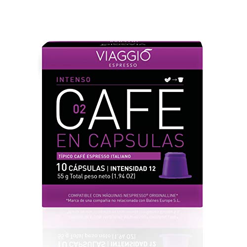 Viaggio Espresso Cápsulas de café compatibles con máquinas Nespresso Intenso (60 Cápsulas)