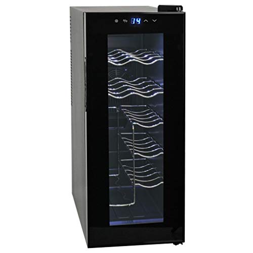 vidaXL Vinoteca de 12 Botellas 35 L Pantalla LCD Electrodoméstico Nevera Vinos